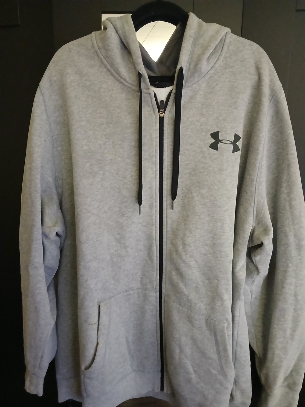 Under Armour Light Gray Full-Zip Hoodie with Black Accents